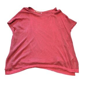 Soft Surroundings Mesh Knit Short Sleeve Top - Pink